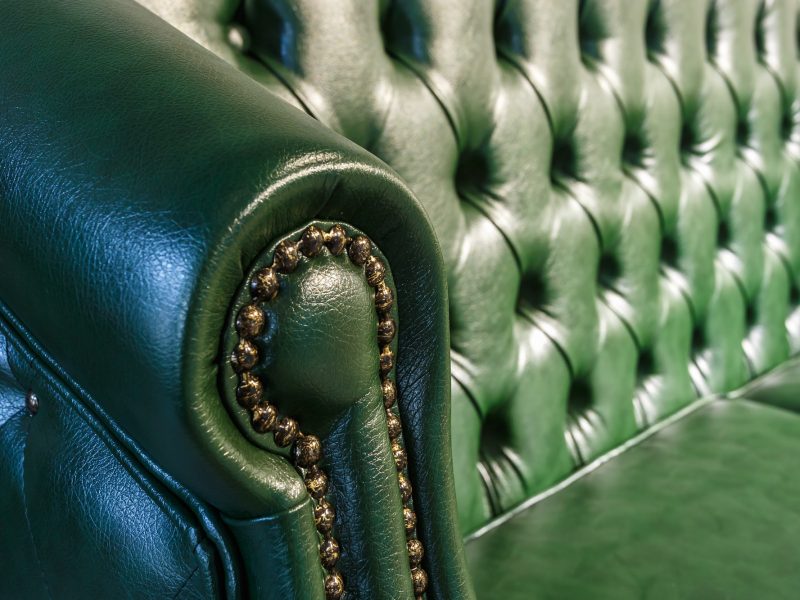 Chester style leather background for furniture sofa green color with. English ivory genuine leather